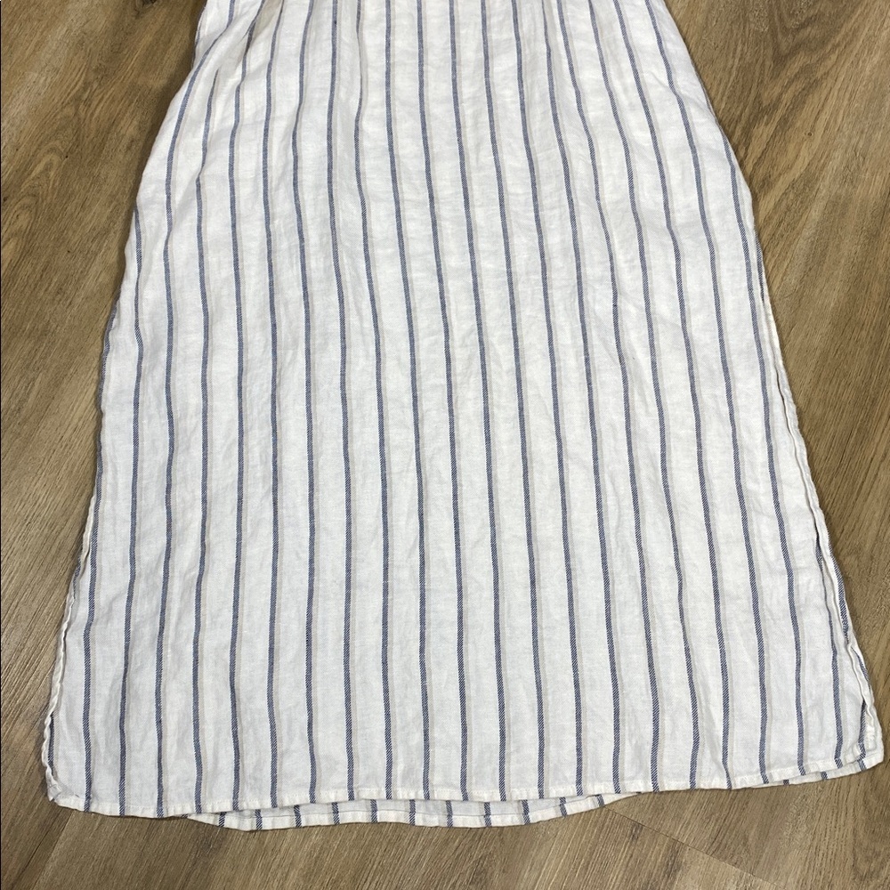 Reformation Elliot dress 100% Linen Striped Midi Dress Sleeveless - Picture 10 of 16
